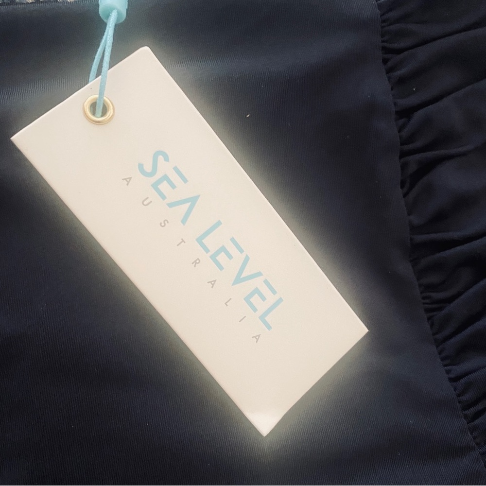 Sea level High Waist Gathered Side Swim Bottom night blue - Picture 9 of 9